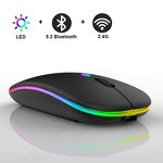Wireless Mouse - Portable Silent Cordless Rechargeable LED Dual Mode for Laptop