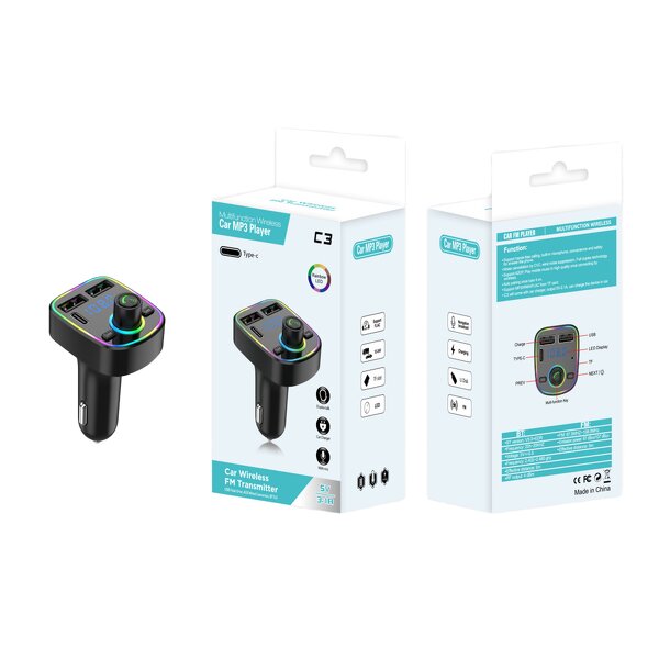 Car MP3 Player - C3 Fast Charging BT5.3 Display USB FM Supports APE FLAC PD
