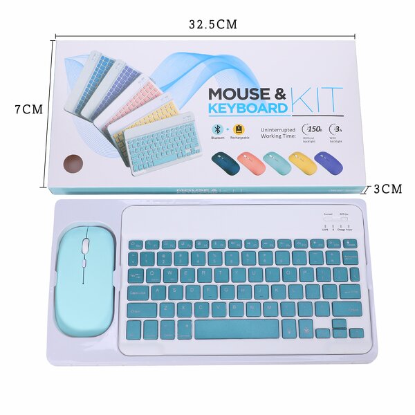 Wireless Keyboard Mouse Combo - 78 Keys Mini LED Backlit Rechargeable for Mac