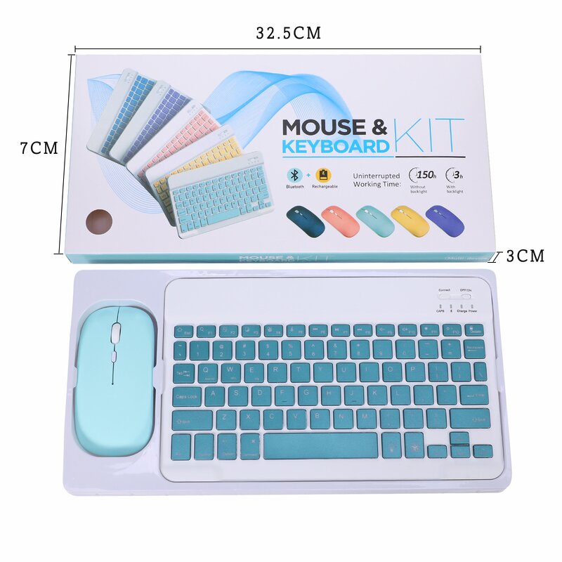 Wireless Keyboard Mouse Combo - 78 Keys Mini LED Backlit Rechargeable for Mac