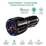 Car Phone Charger - 2*USB Quick Charge QC3.0 for Smart Phones