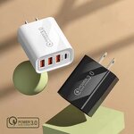 Mobile Phone Charger - 4-Port Dual C+USB Type-C 5W/10W Output for Earphones PD