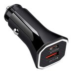Car Charger - Dual Port 20W PD Quick Charge 3.0 USB C OTP 5v/2.4A Earphones