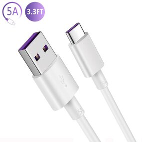 USB-C Charger Cable - 5A Type C Super Fast QC 3.0 for Huawei Xiaomi Vivo