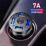 USB Car Charger - 4-in-1 3A Fast Charging 4 Ports 5V/1A Output OT Protection