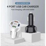Car Charger - 4 in 1 7A QC3.0 Fast 4 USB Port for Mobile Phones