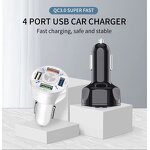 Car Charger - Smiley Face Style 4Ports USB Fast Charging Customized OEM