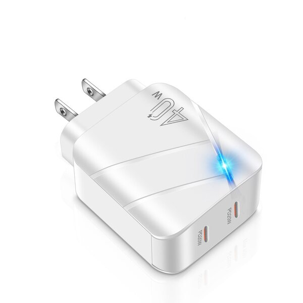 PD Charger - 40W USB C PD 20W 5V/3A Earphone Protection for iPhone 15 Pro