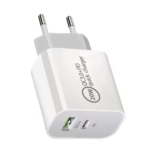 Mobile Phone Charger - Dual Type C Fast Charging Wall USB Dual Port