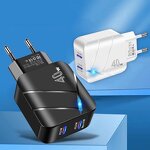 Travel Adapter - 40W PD QC3.0 Wall Type C Fast with US/EU Plug for iPhone 15