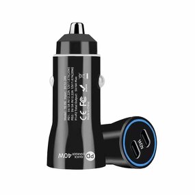 Car Charger - Dual Port PD40W 5V/6A Fast OTP/OVP for Phone Laptop