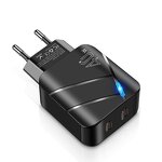 Travel Adapter - 40W PD QC3.0 Wall Type C Fast with US/EU Plug for iPhone 15