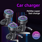Car Charger - Super Fast 30W Universal QC3.0 Type-C OTP Metal for Cars