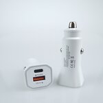 Car Charger - Dual Port 20W PD Quick Charge 3.0 USB C OTP 5v/2.4A Earphones