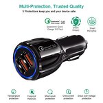 Car Phone Charger - Quick Charge 3.0 2 Ports 5v/1a for iPhone Xiaomi Samsung