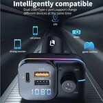 Car Charger - Dual USB Type C FM MP3 Player PD 3.1A Fast LED Light