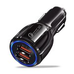 Car Phone Charger - Quick Charge 3.0 2 Ports 5v/1a for iPhone Xiaomi Samsung