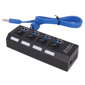 USB Hub - 4-Port High-Speed USB 3.0 for PC Laptop Multiport Splitter