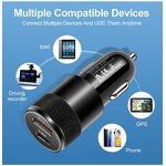 Car Charger - 38W USB+PD 3.1A Fast Aluminum Alloy Steel OTP OVP 9V/2A