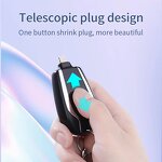 Portable Charger - 1500mAh Type C Mini Keychain Emergency Pocket Fast Charging