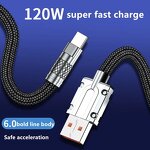USB Charger Data Cable - Super Fast 6A Type C Nylon Jacket for Huawei Samsung