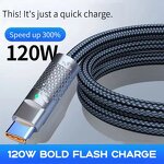 USB Cable Manufacturer - 120W 6A Fast Charging Nylon Braided Type C for Computer