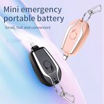 Mini Portable Power Bank - 1500mAh Emergency Pocket Key Chain Charger Micro USB