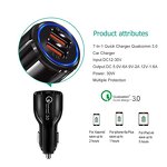 Car Phone Charger - Quick Charge 3.0 2 Ports 5v/1a for iPhone Xiaomi Samsung