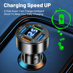 Car Charger - 4 in 1 QC3.0 4 USB Port LED Digital Display 9V/2A Input