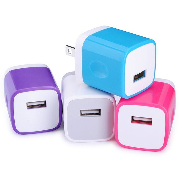 Wall Charger - Portable 5W Mini Cube USB with US/EU Plug for Phone Camera