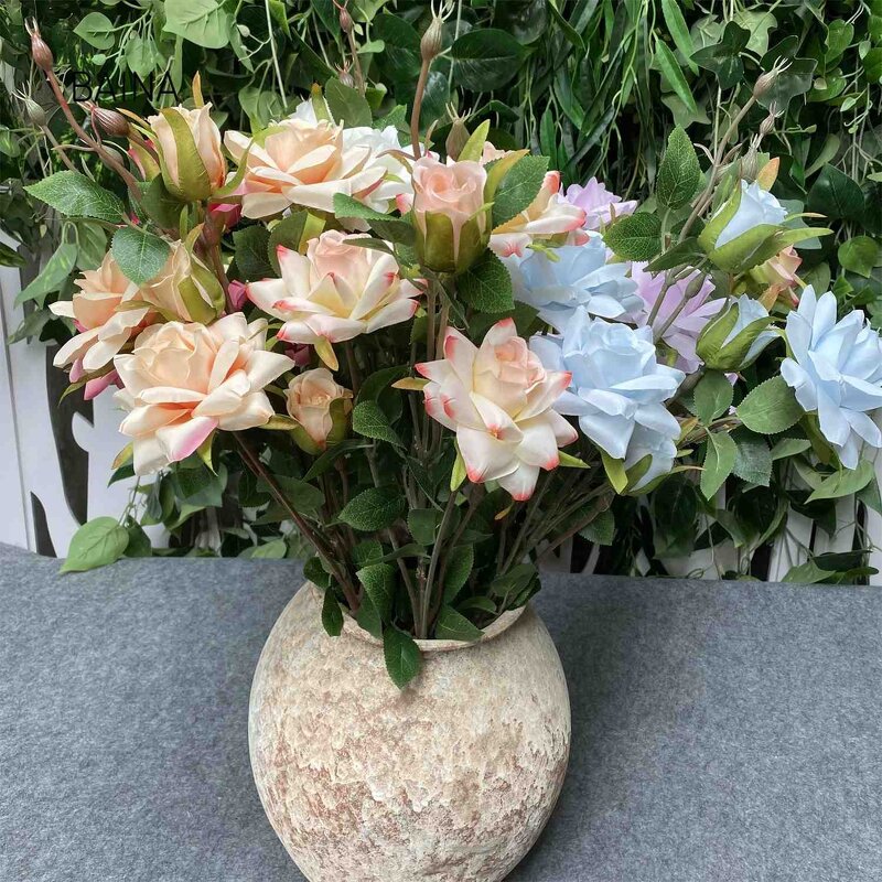 Artificial Flowers - In Stock Factory Direct Long-Branch 6-head TangYue Cadburys Roses