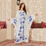 Women's Nightdress - ODM New Luxurious Printed Satin Autumn Spring Middle Eastern Style Long Loose