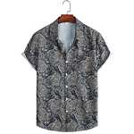 Men's Shirt - Spring Summer Floral Printed New Casual Beach Short Sleeve Design