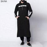 Men's Robe - New Plus Size Middle East Islamic Hooded Thobe Arabic Men Traditional Muslim Abaya