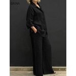 Women's Clothing Set - Spring Shirt Pants Sets Ladies Casual Plus Size