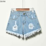 Women's Jeans Shorts - Wholesale Stretch Ripped Denim Elastic Summer Plus Large Size
