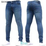 Men's Jeans - Stretch Denim Autumn Black Tight Slim-Fit Pants