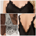 Women's Nightgown - Plus Size Satin Camisole Summer Lace Sexy Backless Long Homewear