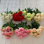 Artificial Rose Flower - In Stock Decoration Mariage 12 Head Angle Golden