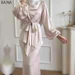 Women's Muslim Dress - Elegant Solid Color Two-Piece Set of High Quality Wholesale Price Abaya