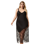 Women's Nightgown - Plus Size Satin Camisole Summer Lace Sexy Backless Long Homewear