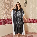 Women's Nightgown - High-End Elegant Long New Middle Eastern Style Solid Export Drawstring Robes for Spring