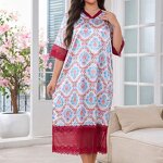 Women's Nightdress - Summer Thin Home Apparel Plus Size Ice Silk Long Style Ladies' Fat