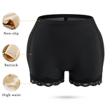 Women's Shapewear Panties - Tummy Control Firm Lace Trim Butt Lift Hip Enhancement Padded Waist Satin