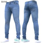 Men's Jeans - Stretch Denim Autumn Black Tight Slim-Fit Pants