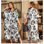Women's Nightgown - High-End Elegant Long New Middle Eastern Style Solid Export Drawstring Robes for Spring