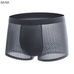 Men's Underwear - Young Middle Waist Boys Large Size Pants Shorts Head Ice Silk Flat Angle Boxers