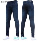 Men's Jeans - Stretch Denim Autumn Black Tight Slim-Fit Pants