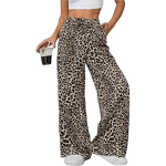 Women's Pants - Street Style Low Waist Vintage Straight Wide Leg Leopard Print Polyester Casual Summer