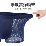 Men's Underwear - Young Middle Waist Boys Large Size Pants Shorts Head Ice Silk Flat Angle Boxers